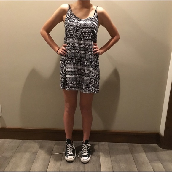 H&M Patterned Black Dress