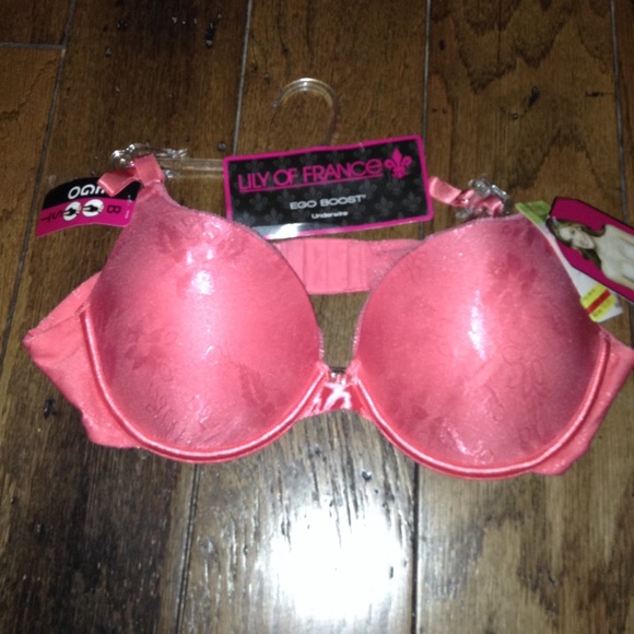 Pink underwire push up bra size 38b