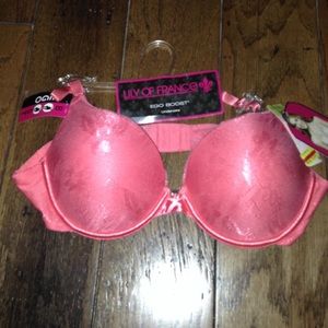 Pink underwire push up bra size 38b