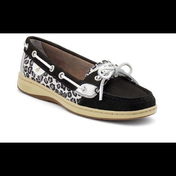 Black Sparkly Cheetah Sperrys!