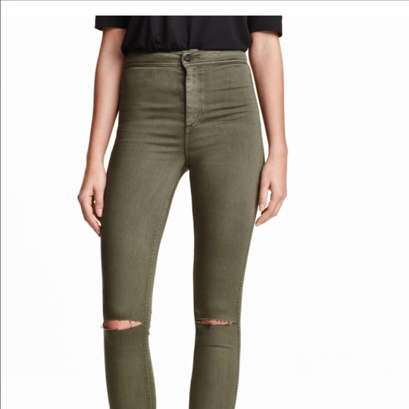 H&M Denim - H&M Skinny high waist ankle ripped jeans