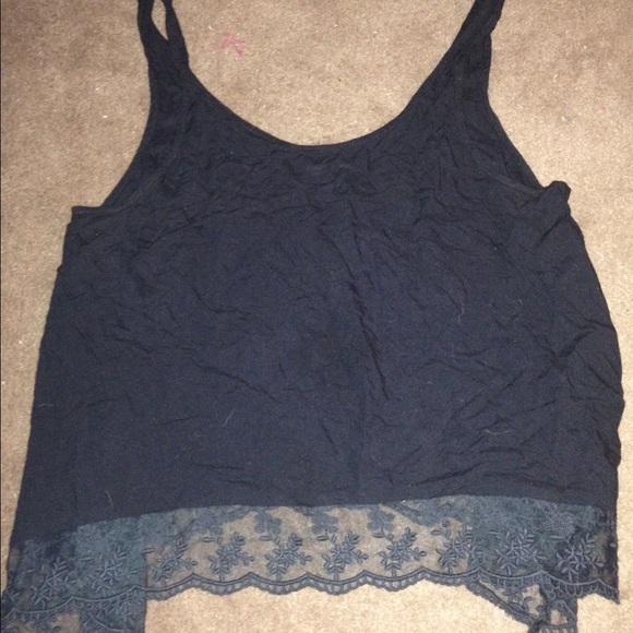 Black lace bottom tank