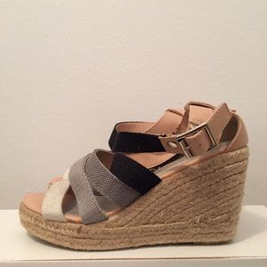 NEW Strappy Nude Beige Espadrilles Sandals Wedges