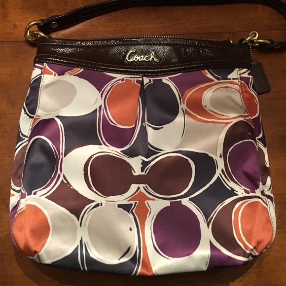 Coach Ashley Scarf Print Hippie Hand Drawn Purse