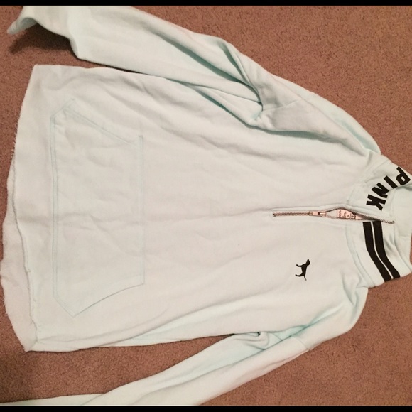 Victoria's Secret PINK quarter zip, Tiffany blue