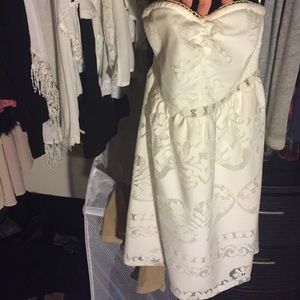 Strapless white dress