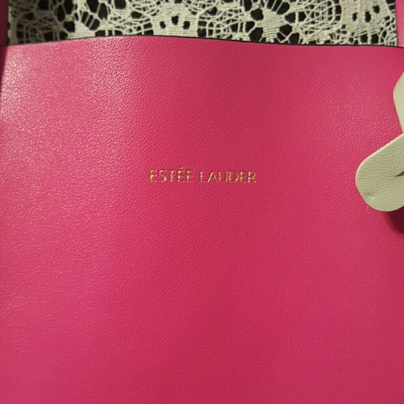 ESTEE LAUDER BAG. REAL LEATHER. BRIGHT PINK - Picture 2 of 4