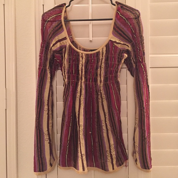 Multicolored Scoop-Neck Bebe Top - image 1