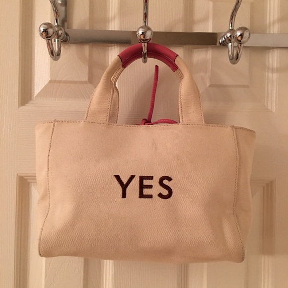 kate spade Handbags - 🛍 Kate Spade Yes No Canvas Leather Tote Bag