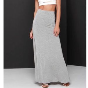 NEW Lulu's heather grey maxi skirt