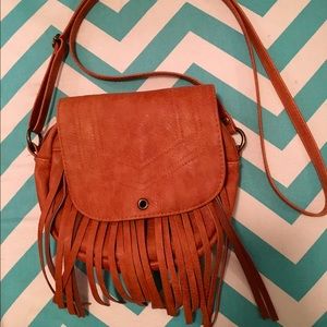 Leather Fringe Cross Body Purse