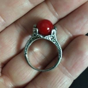 Red pearl ring