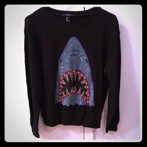 Bedazzled shark sweatshirt
