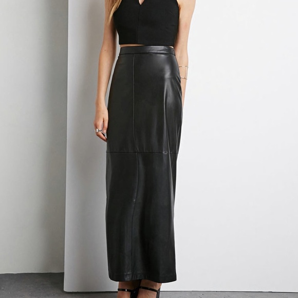 Forever 21 leather maxi skirt