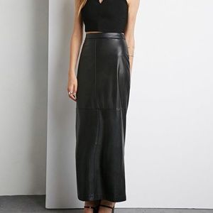 Forever 21 leather maxi skirt