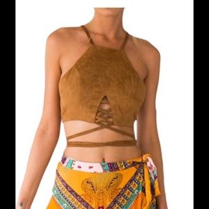 Suede crop top