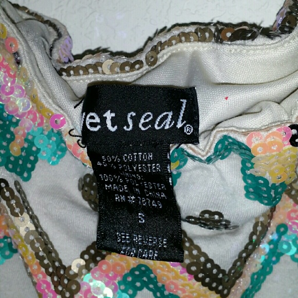 Sequined Aztec Coral Mint Skirt - Picture 3 of 3