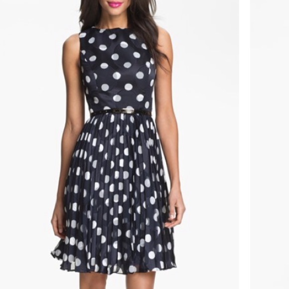 Burnout Polka Dot Fit and Flare Dress (petite)