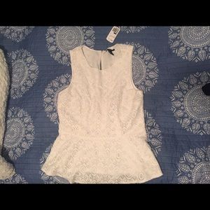 White peplum top