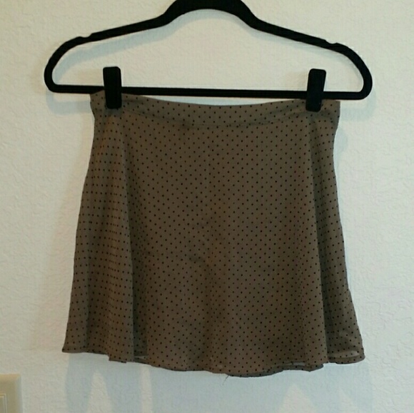 Brown and Black Polka Dot Skirt - Picture 1 of 3