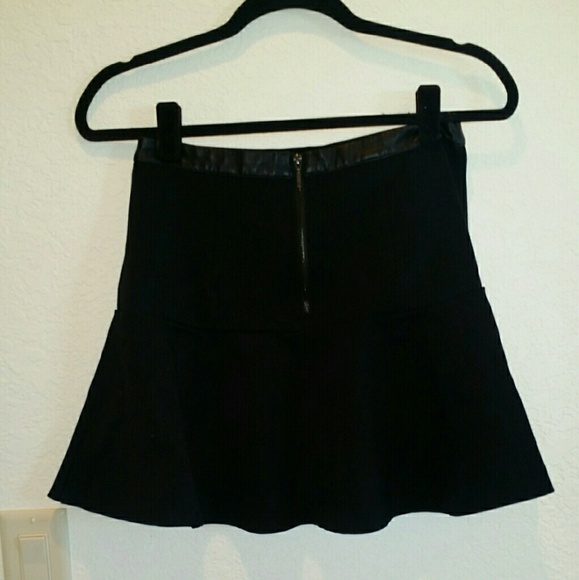 All Black Everything Pleather Lined Skater Skirt - Picture 2 of 3