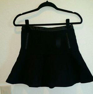 All Black Everything Pleather Lined Skater Skirt