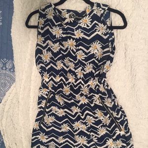 Blue daisy print dress