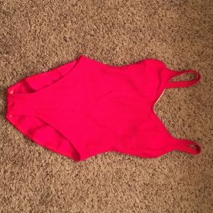 One piece bathing suit.