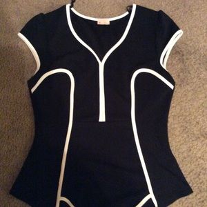 Black and white peplum top