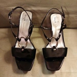 black Franco Sarto Wedge Sandal