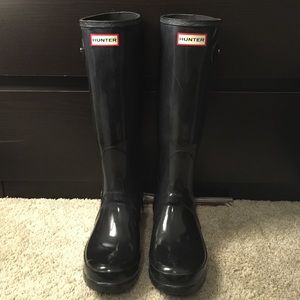 Hunter Original Tall Rain Boot Gloss + boot care