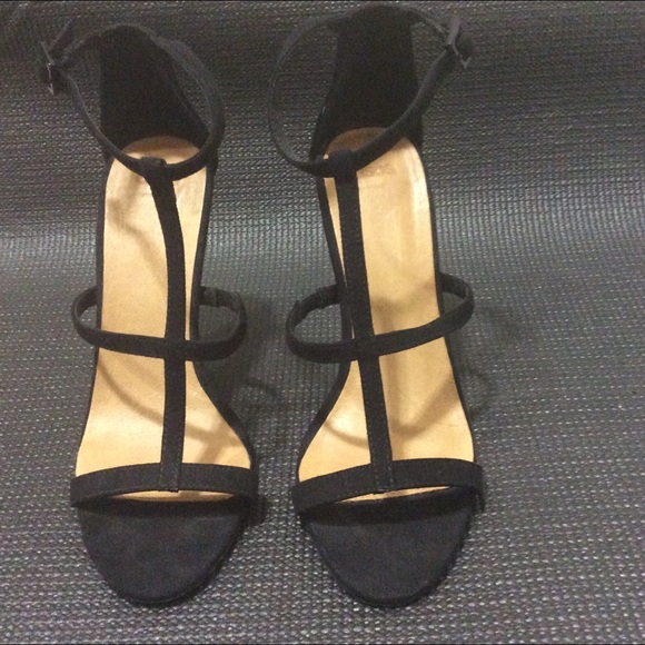 SOLD!!! Asos black caged heel sandals suede effect - Picture 2 of 4