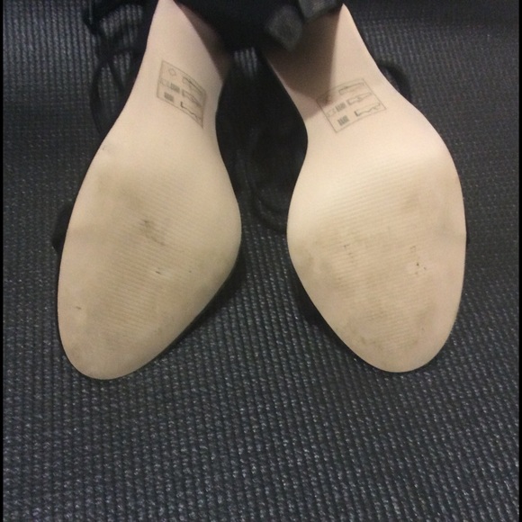 SOLD!!! Asos black caged heel sandals suede effect - Picture 3 of 4