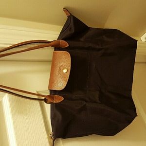 Longchamp purple Le Pliage large tote