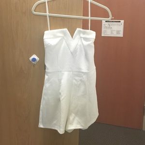 Armani Exchange White strapless romper