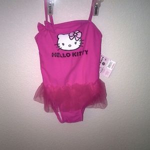 Toddler girls swim suit hello kitty w bow SPF 50