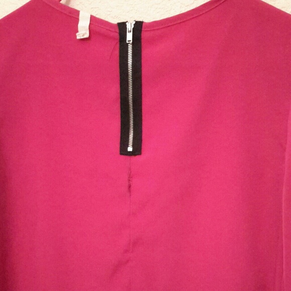 Fuscia Peter pan long sleeves zipper back - Picture 3 of 3
