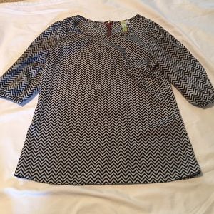 Francesca's collection zip back zig zag top