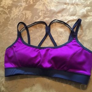 Purple Jillian Michaels sports bra