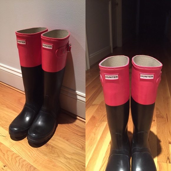 color block hunter boots