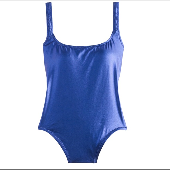 J crew blue metallic one piece suit