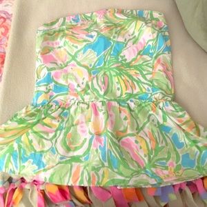 Lily Pulitzer strapless peplum top