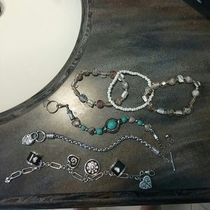 Charm and beaded bracelets bundle