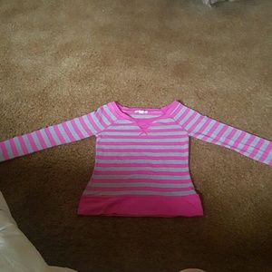 Derek hearts pink and gray striped long sleeve