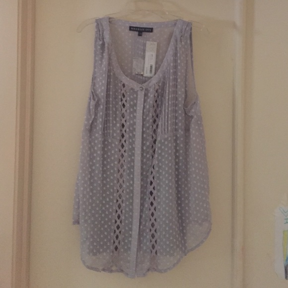 Brixon Ivy Swiss Dot Lattice Detail Blouse