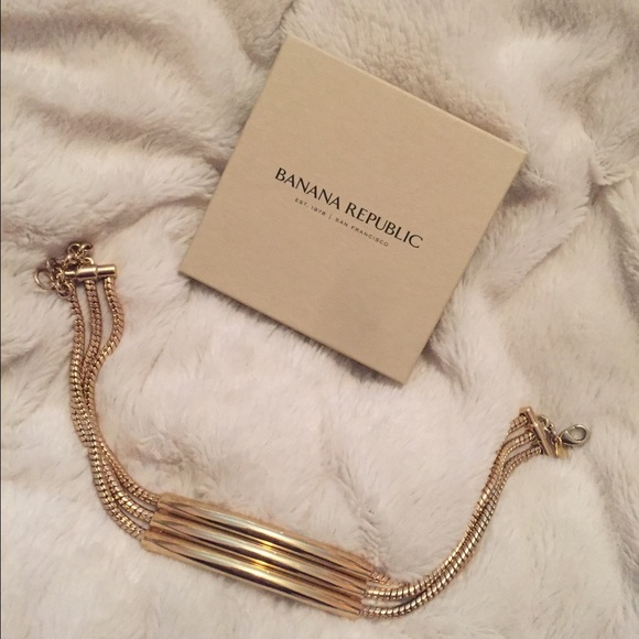 Banana Republic Gold Bar Collar Necklace