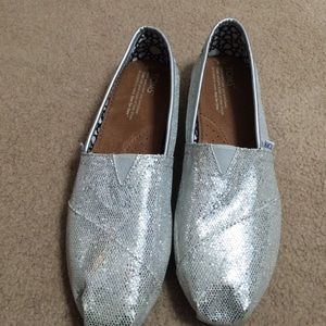 Silver sparkly Toms