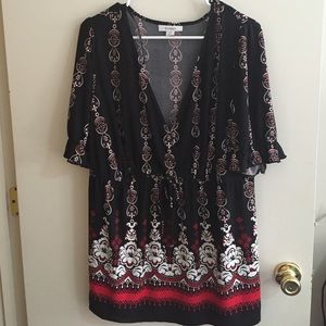 Red, black, and white top!