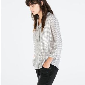 Zara dotted blouse (polka dot silk blouse)