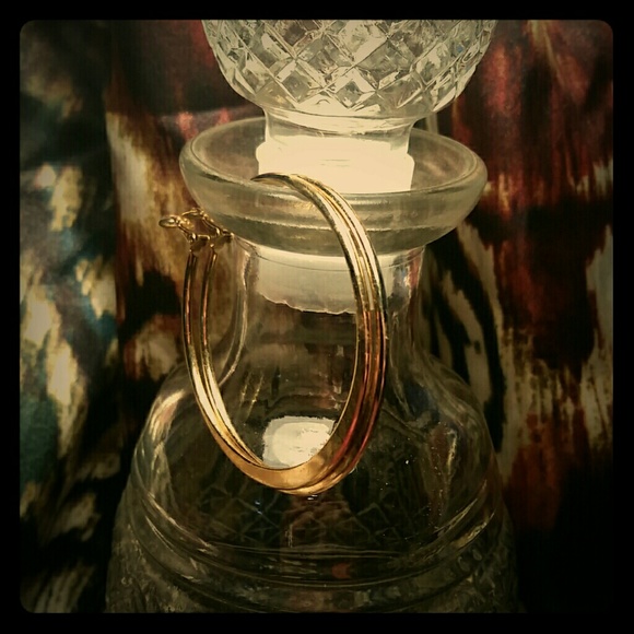 Gold hoop earrings ($12)